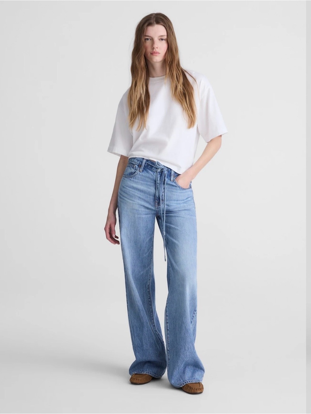 Madewell Light Blue High-Rise Wide-Leg Jeans
